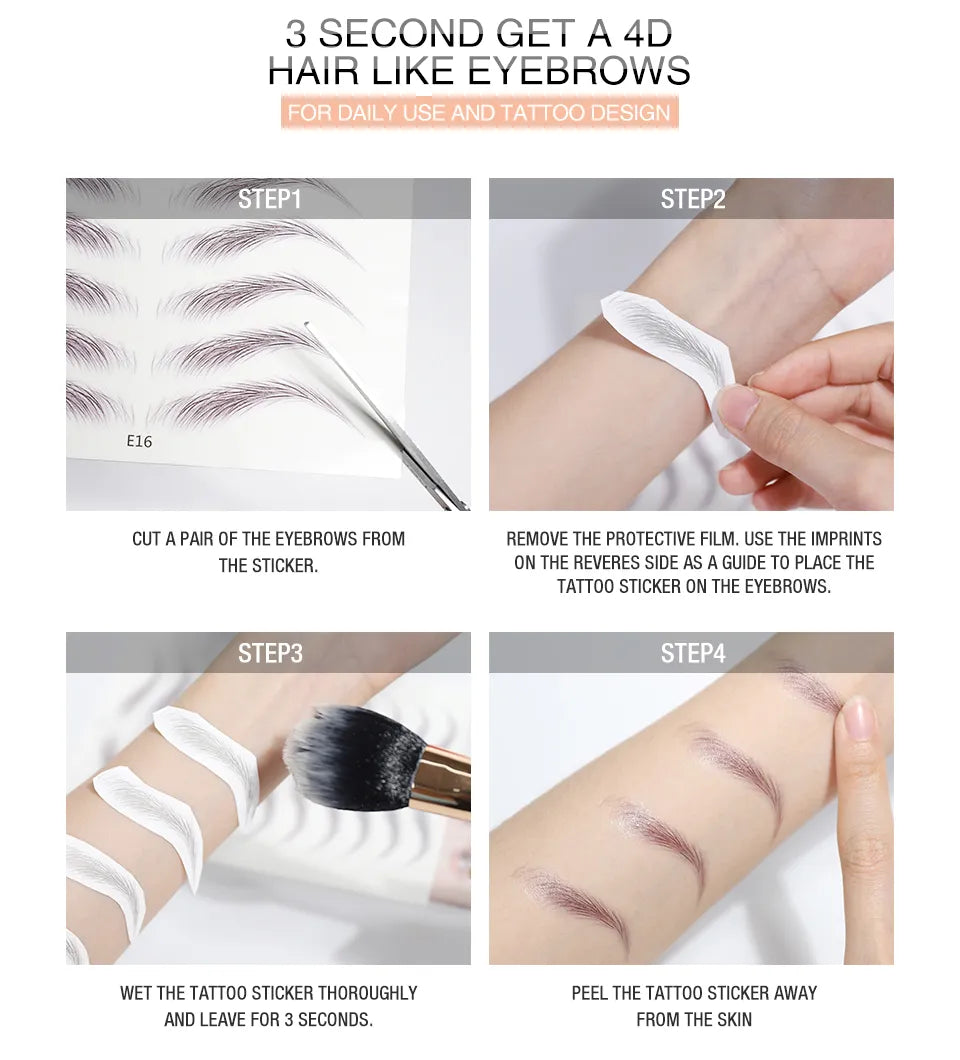 Eyebrows Sticker 4D Hair